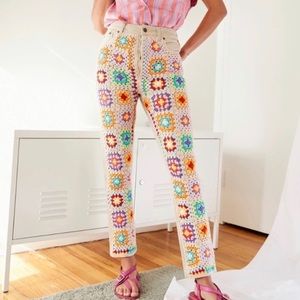 Free People Zuri Crochet Front Jeans size 29